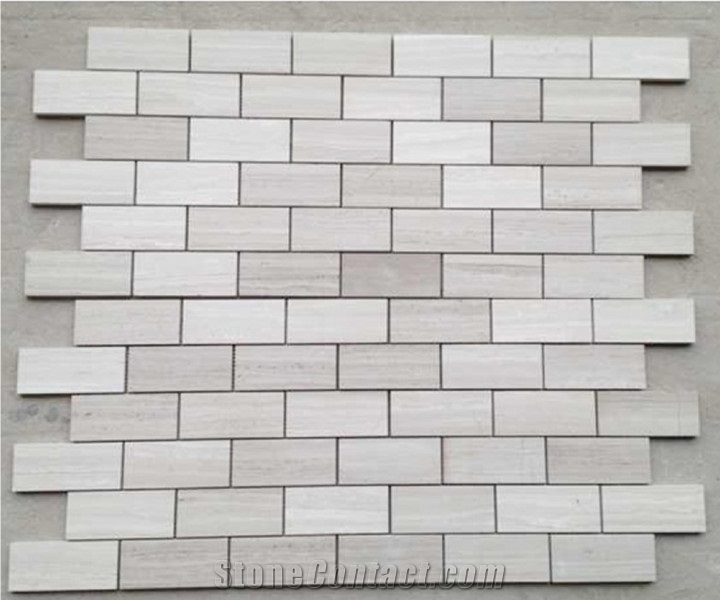 White Wood Grain Marble Mosaics,Natural Stone Mosaics,Wall Mosaic,Floor Mosaic,Mosaic Pattern, Mosaic Backsplash