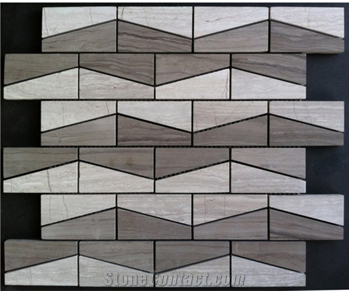 Wood Grain Marble Mosaics,Natural Stone Mosaics,Wall Mosaic,Floor Mosaic,Mosaic Pattern, Mosaic Backsplash