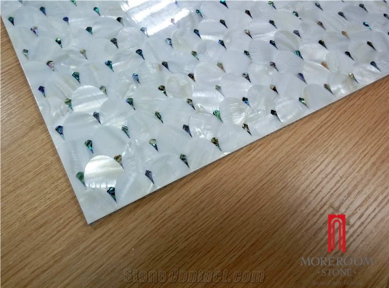 Aluminum Honeycomb Backed Composite Sector Shape Shell Mosaic Tile