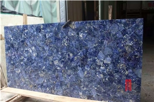 Brazil Azul Bahia Blue Luxury Semiprecious Stone Waterjet Floor Medallions