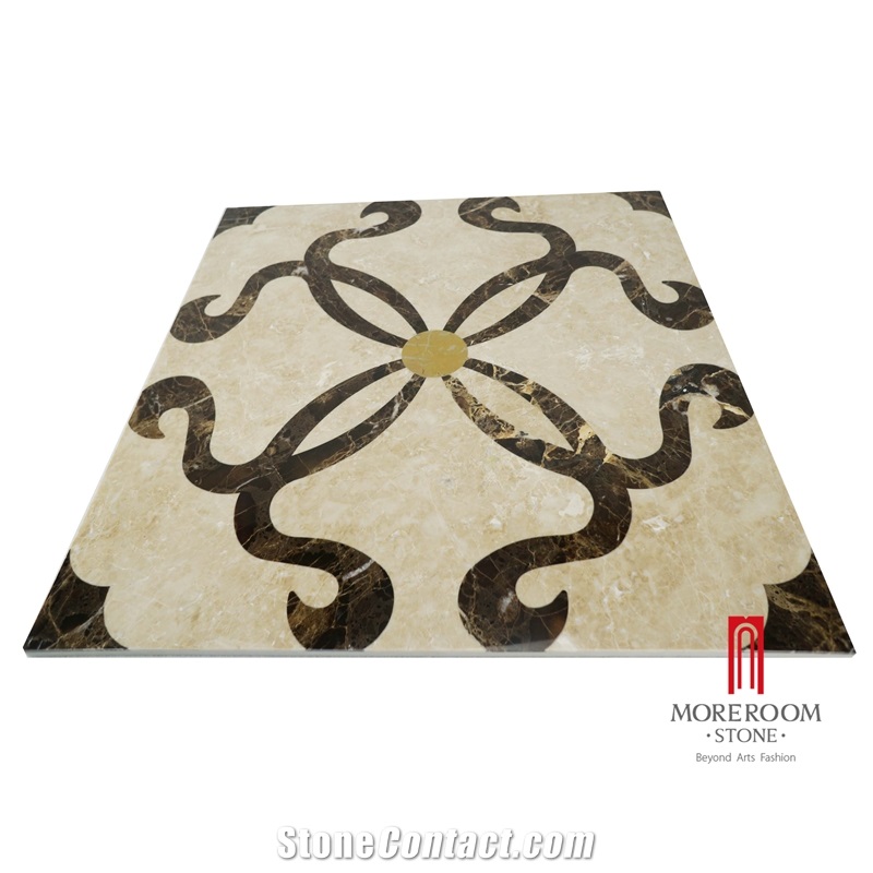 Cappuccino Laminated Marble Pattern-Composite Marble Medallion Tiles