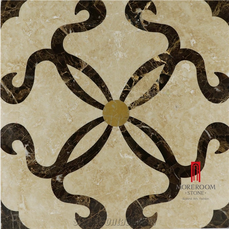Cappuccino Laminated Marble Pattern-Composite Marble Medallion Tiles