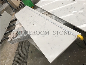 Carrara White Quartz Stone for Countertop Design, China Suuplier Customized Carrara White Kitchen Countertop