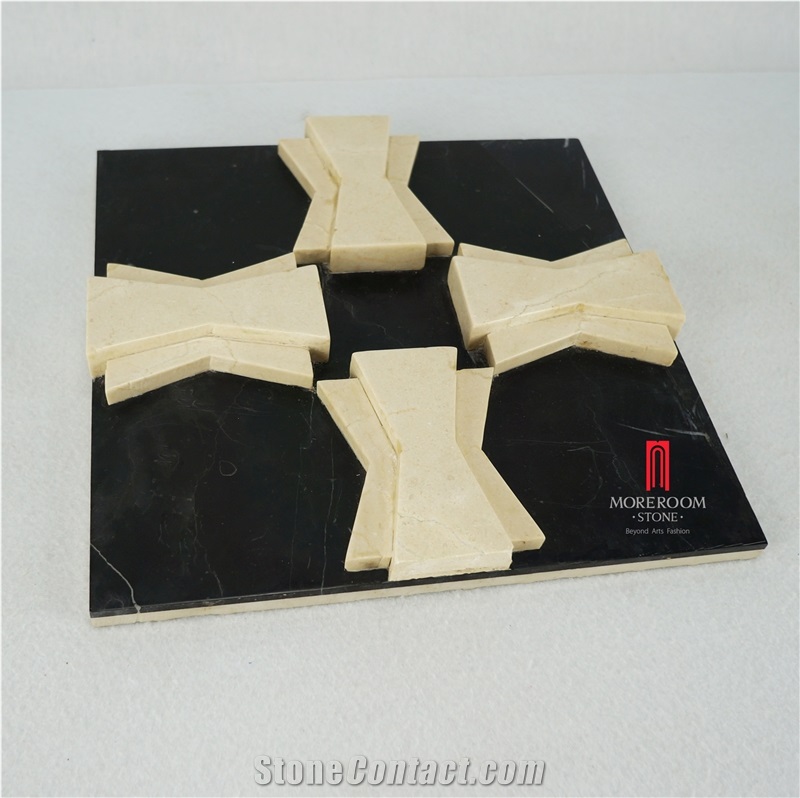 Cnc Ceramic Backed 3d Decors Composited Marble for Wall Background