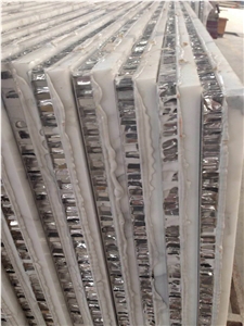 Foshan White Statuario Composite Aluminum Honeycomb Marble Tile