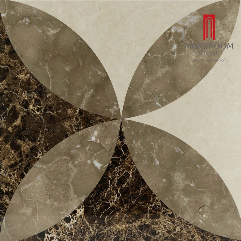 Glossy Polished Marble Tile Waterjet Laminate Tiles for Floor & Wall
