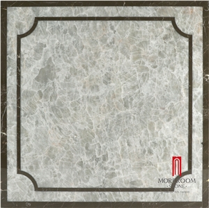 Grey Onyx Laminate Stone Composite Marble Water Jet Pattern Tiles,Slabs