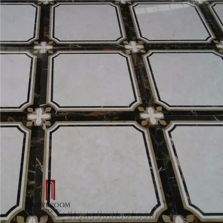 High Quality Interior Tile Polished Water-Jet Beige Marble Tile