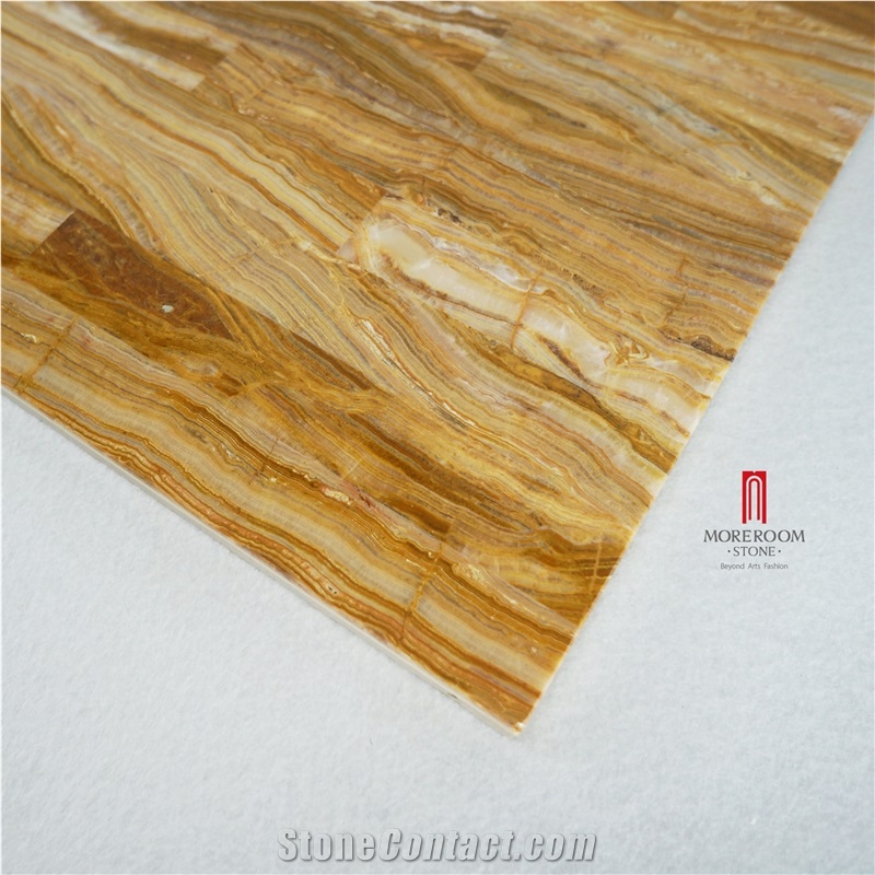 Lightweight Thin Laminated Brown Onyx Tiles
