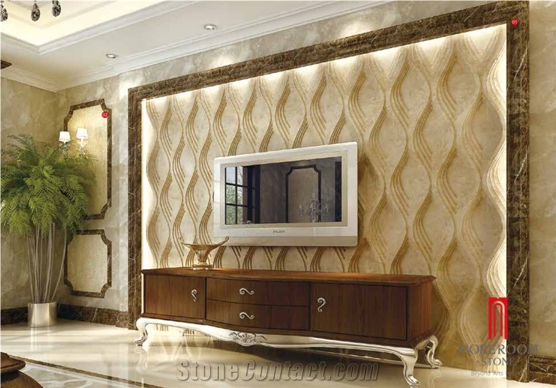 Luxury Cnc Carving Design Beige Italian Marble for Interior ...