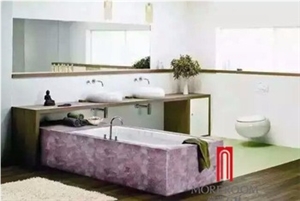 Modern Design Pink Semiprecious Bathtub