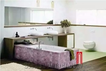 Modern Design Pink Semiprecious Bathtub