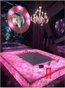 Modern Design Pink Semiprecious Bathtub