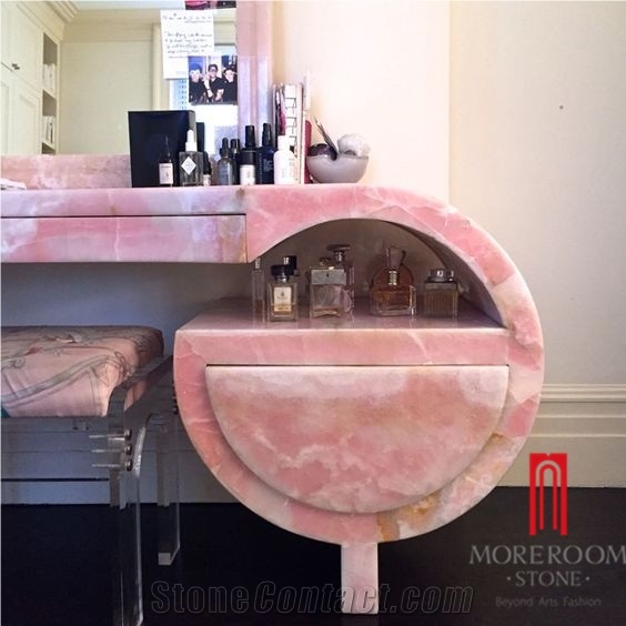 Natural Stone Pink Jade Beautiful Dresser Bath Tops