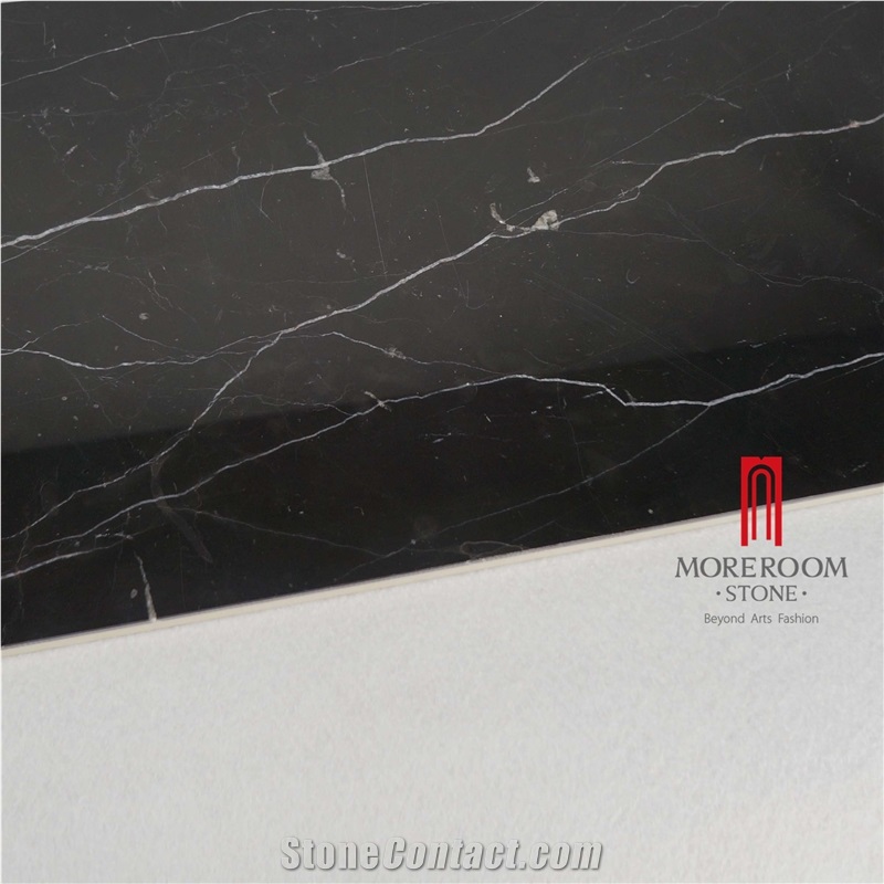 Nero Margiua Laminated Black Marble Tiles for Floor