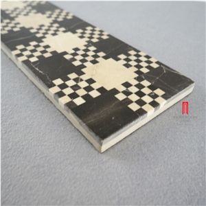 Nero Margiua Water-Jet Mosaic Border Floor Design