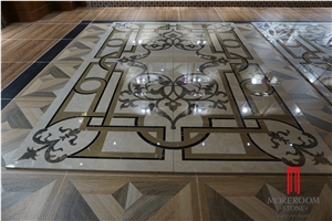 New Design Waterjet Marble Floor Medallion for Interior Design