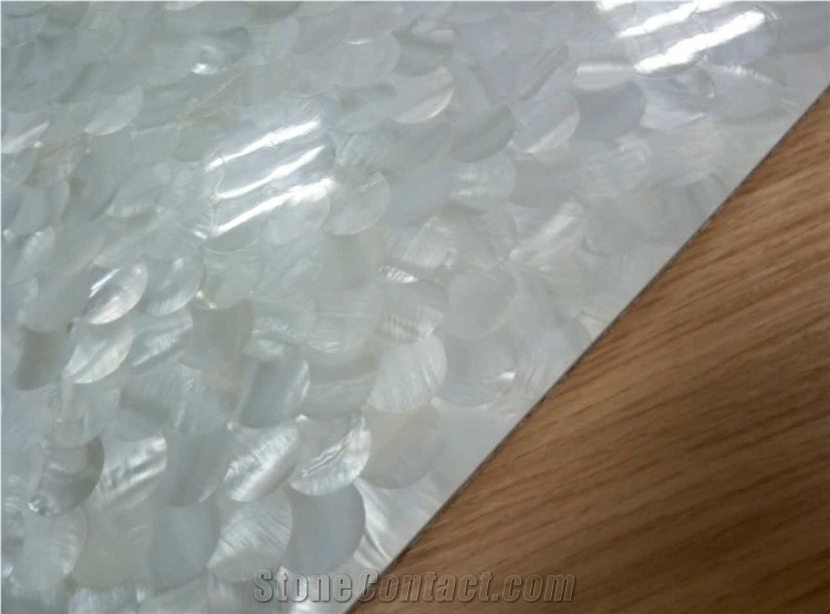 Waterjet Sea Shell Mosaic Aluminium Honeycomb