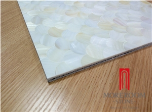 Waterjet Sea Shell Mosaic Aluminium Honeycomb