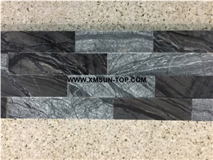 Black and Grey Rectangle Stone Mosaic/Linear Strips Mosaic/Stone Mosaic/Wall Mosaic/Floor Mosaic/Interior Decoration/Customized Mosaic Tile/Mosaic Tile for Bathroom&Kitchen&Hotel Decoration