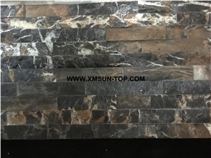 Dark Brown Rectangle Stone Mosaic/Linear Strips Mosaic/Stone Mosaic/Wall Mosaic/Floor Mosaic/Interior Decoration/Customized Mosaic Tile/Mosaic Tile for Bathroom&Kitchen&Hotel Decoration