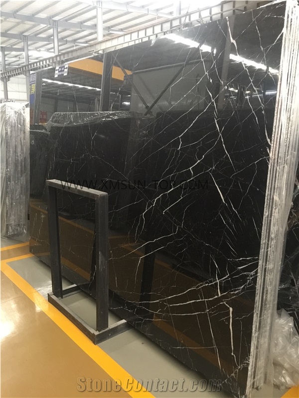 Florido Marquina Marble Big Slab/ Black Marquina Marble Covering for Wall and Floor