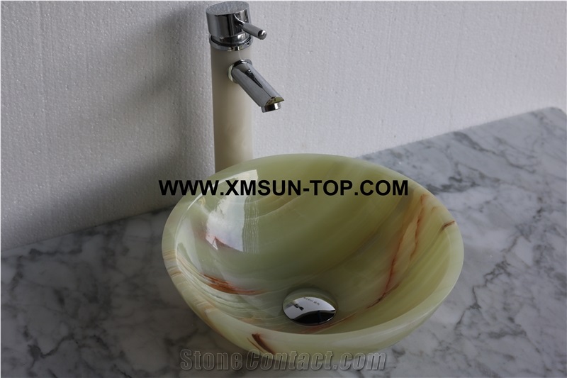 Green Onyx Kitchen Sinks&Basins/Viridis Onyx Stone Bathroom Sinks&Basin/Round Sinks&Basins/Natural Stone Basins&Sinks/Wash Basins/Interior Decorative