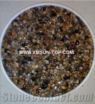 Mixed Color Pebbles& Gravels with Glue/Multicolor Polished Pebbles/Pebble River Stone/Gravels-Small Size for Decoration in Landscaping, Garden, Walkway