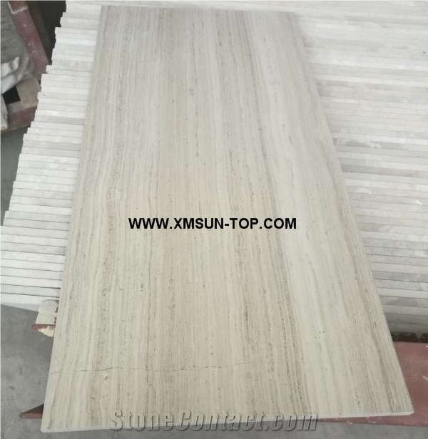 Polished Chinese White Wood Grain Marble Tiles&Cut to Size&Customized/China Serpegiante Marble Panel/Marble Pavers/ Marble for Wall Covering&Wall Cladding/White Wooden Marble Floor Covering Tile