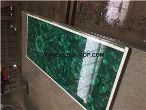 Polished Malachite Semiprecious Stone Slab/Luxury Green Semi-Precious Stone Slab&Tile&Customized/Semi Precious Stone Slab for Wall Cladding&Flooring/Semi-Precious Stone Panel/Interior Decoration