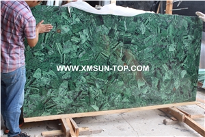 Polished Red Emerald Semiprecious Stone Slab/Luxury Green Semi-Precious Stone Slab&Tile&Customized/Semi Precious Stone Slab for Wall Cladding&Flooring/Semi-Precious Stone Panel/Interior Decoration