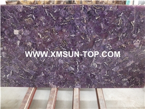 Purple Crystal Semiprecious Bath Tops with Sinks/Lilac Semi Precious Vanity Tops/Custom Vanity Tops/Bathroom Vanity Tops/Natural Stone Bathroom/Interior Decoration/Bathroom Countertop for Hotel