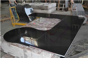 Shanxi Black Granite Kitchen Counter Top/Absolute Black Granite Bench Top/China Supreme Black Granite Worktops/Diamond Black Granite Bar Top/China Nero Assoluto Kitchen Top/Stone Kitchen Desk Top
