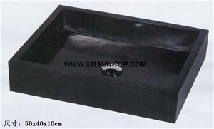 Shanxi Black Granite Kitchen Sinks&Basins(50*40*10cm)/Chinese Granite Bathroom Sinks&Basin/Rectangle Sinks&Basins/Natural Stone Basins&Sinks