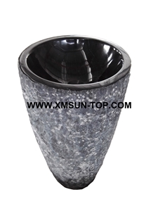 Shanxi Black Granite Pedestal Basins/Chinese Granite Kitchen&Bathroom Sinks&Basin/Round Sinks&Basins/Natural Stone Basins&Sinks/Wash Basins/Interior Decorative
