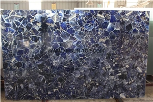 Sodalit Blue Jasper Semiprecious Stone Slab/Sapphire Blue Semi-Precious Stone Slab&Tile&Customized/Semi Precious Stone Slab for Wall Cladding&Flooring/Semi-Precious Stone Panel/Interior Decoration