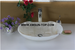 White Onyx Kitchen Vessel Sinks&Basins/White Onyx Stone Bathroom Sinks&Basin/Ship Shape Sinks&Basins/Natural Stone Basins&Sinks/Wash Basins/Home Decoration/Onyx Sink&Basin for Hotel