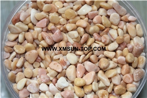 Yellow Marble Tumbled Pebbles/Light Yellow Pebbles/Round Pebbles/Pebble for Landscaping Decoration/Wall Cladding Pebble/Flooring Paving Pebble