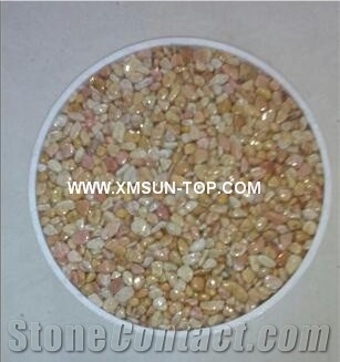 Yellow Pebbles& Gravels with Glue/Light Yellow Polished Pebbles/Pebble River Stone/Gravels-Small Size for Decoration in Landscaping, Garden, Walkway