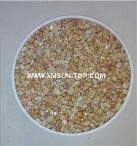 Yellow Pebbles& Gravels with Glue/Light Yellow Polished Pebbles/Pebble River Stone/Gravels-Small Size for Decoration in Landscaping, Garden, Walkway