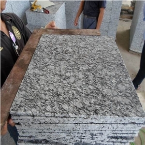 Spray White Granite Tiles Packed in Carton Box Directly for Flooring and Wall Clading Winggreen Stone
