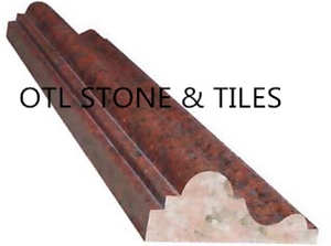 Granite Molding/Skirtings / Bullnose Moldings /Border Decos /Ogee Moldings / Red Granite Moldings