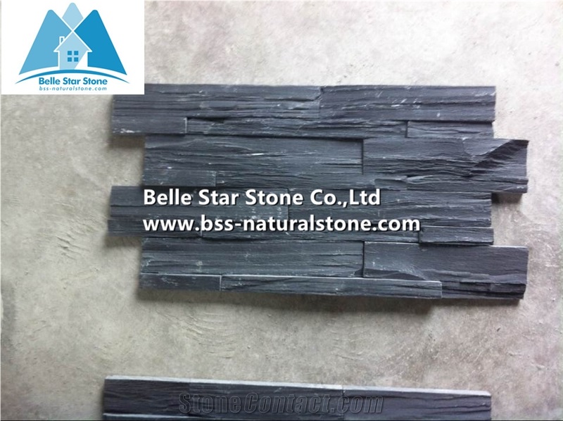 SMC-Fs142 Carbon Black Slate Veneer Stone Masonry Stone Veneer