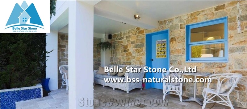China Yellow Slate Fieldstone,Castle Rock Loose Stone,Slate Stone Cladding,Loose Ledgestone,Yellow Field Stone Veneer