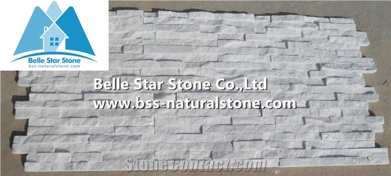 Snow White Quartzite Stone Cladding,Natural Culture Stone,Indoor Stacked Stone,Super White Thin Stone Veneer,Snow White Ledgestone,Lobbies Stone Wall Panel