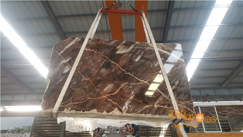 China Polished Venice Red Marble Tiles & Slabs/Chinese Louis/Guinness/Bookmatch Tv Set Wall/Floor Covering/Opus Pattern/Jumbo