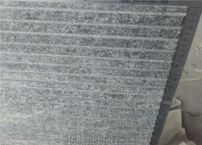 China Black Basalt Flamed Grooved Tiles