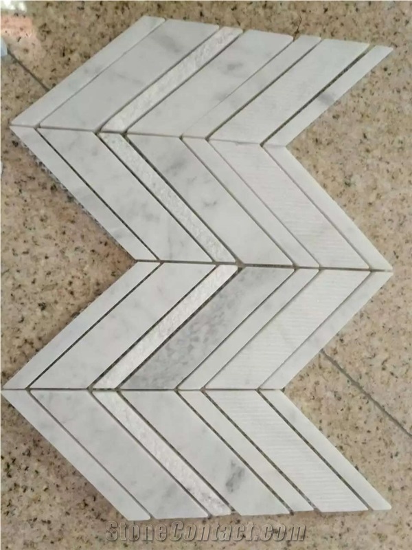 Italian Bianco Carrara White Marble Mosaics