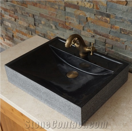 Square G682 Sunset Gold Granite Sinks,Basins,Bathroom Sinks,Kitchen Sinks,Vessel Sinks,Wash Basins,Wooden Vein Sink,Juparana Sink,Mongolia Sink