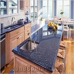 Crystal Blue Granite Kitchen Island Tops, Kitchen Desk Tops